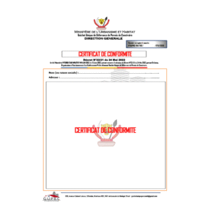 Certificat de Conformité